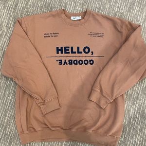 Oversized Mayfair Hello Goodbye Camel Crewneck sweatshirt